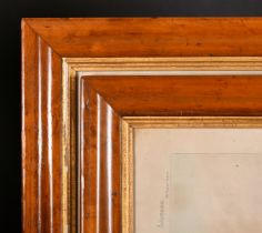 19th Century English School. A Pair of Maple Frames, with gilt slips and inset print and glass,