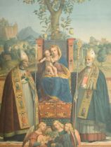 After Girolamo Dai Libri (1474-1555) Italian. 'Virgin and Child with Saint Lorenzo Giustiniani and
