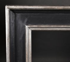 20th Century English School. A Silver and Black Painted Frame, rebate 44.5" x 33.5" (113 x 85.1cm)