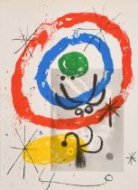Joan Miro (1893-1983) Spanish. "Abstract composition (c.1965)", Lithograph printed in colours as