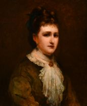 Late 19th Century English School. A Bust Portrait of Edith Hammond, Oil on canvas, Signed with