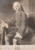 After William Hoare "William Pitt", Mezzotint by Richard Houston, Inscribed on a label verso, 12.