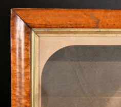 19th Century English School. A Maple Frame, with a gilt slip and inset print and glass, rebate 27.5"
