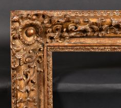 18th Century French School. A Carved Giltwood Frame, with swept corners, rebate 29.5" x 24.5" (74.