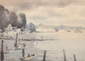 Alfred Crocker Leighton (1901-1965) British. "The Thames at Maidenhead", Watercolour, Signed, and