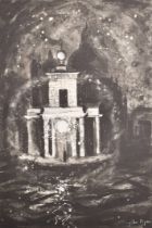 John Piper (1903-1992) British. "Santa Maria della Salute", Print, Contained in a sleeve with a poem