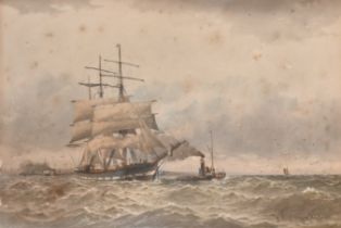 William Thomas Nicholas Boyce (1858-1911) British. A Shipping Scene, Watercolour, Signed and dated
