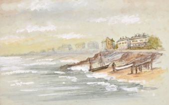 19th Century English School. "Sandgate, Kent", Watercolour heightened with wash, Inscribed, mounted,