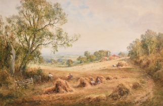 Henry John Kinnaird (1861-1920) British. "A Sussex Cornfield", Watercolour, Signed and inscribed,