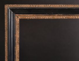 19th Century English School. A Black Painted Frame, with gilt inner and outer edging, rebate 26.5" x