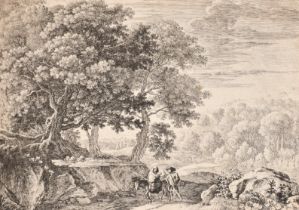 Hermann van Swanevelt (1603-1655) Dutch. The Flight into Egypt, Engraving, unframed 8" x 10.5" (20.3