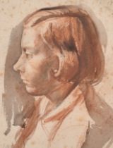 Rodrigo Moynihan (1910-1990) British. Head of a Young Girl, Watercolour, Signed with initials and