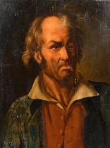 18th Century European School. Bust Portrait of a Man, Oil on panel, unframed 23.25" x 17.75" (59 x