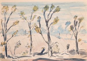 Anthony Slade (1908-1941) British. A Landscape, Watercolour and ink, Signed and dated 1940, unframed