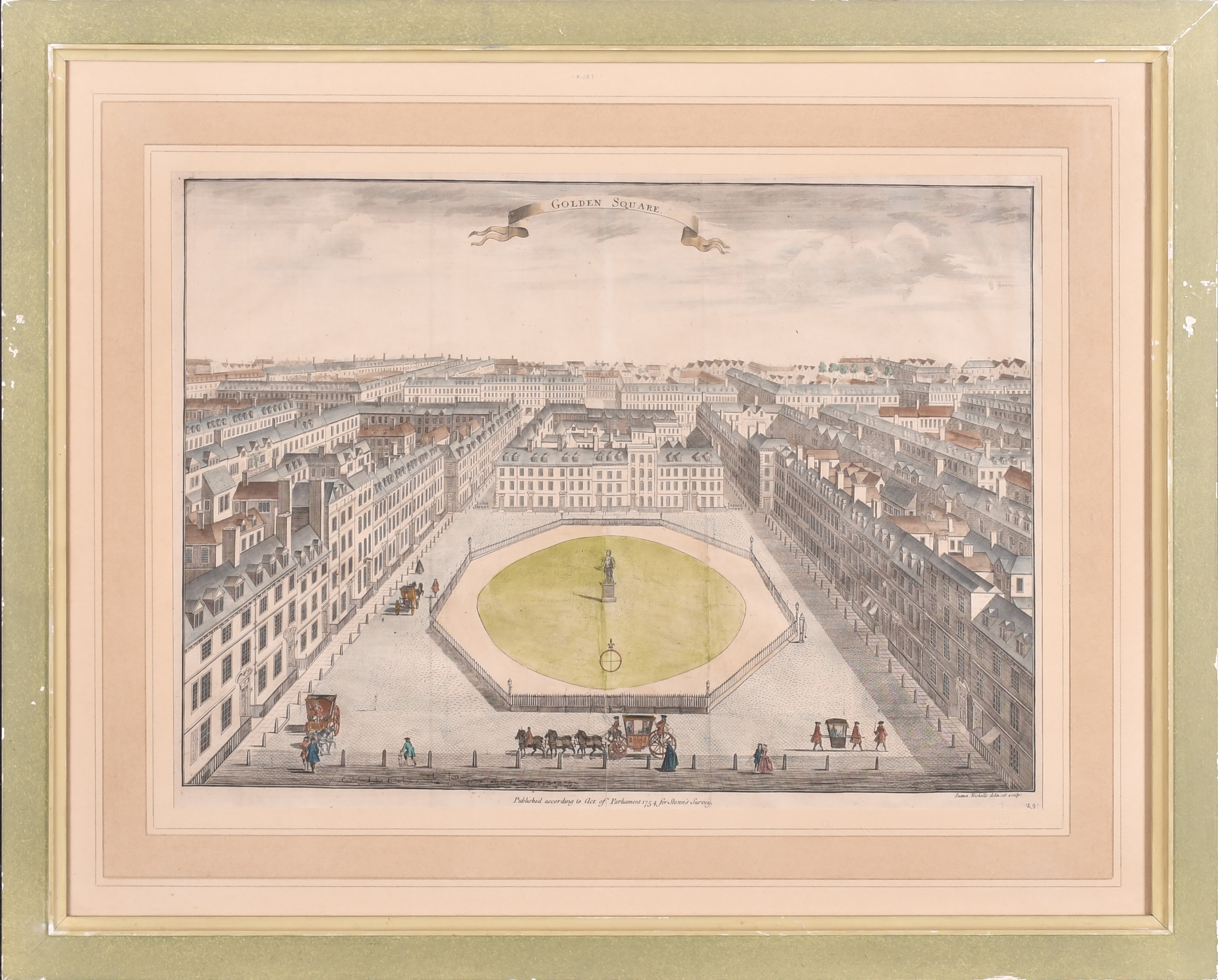 Sutton Nicholls (early 18th Century) British. A Set of six hand coloured engravings of London - Image 8 of 14