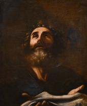 Circle of Giovanni Francesco Barbieri 'Guercino' (1591-1666) Italian. A Portrait of a Bearded Apostl
