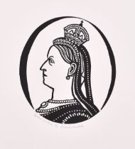 Edward Bawden (1903-1989) British. "Queen Victoria", Linocut, Signed, inscribed and numbered 25/25