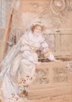 Walter Duncan (1848-1932) British. 'The Bride', Watercolour, Signed, 7.25" x 5" (18.4 x 12.7cm)