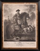 After Joshua Reynolds (1723-1792) British. "The Right Hon John Viscount Ligonier", Mezzotint by