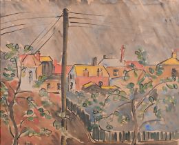 Kenneth Hall (1913-1946) British/Irish. "St Enogat-View From Villa Hosen", Watercolour, Signed,