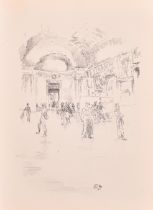 James Abbot McNeill Whistler (1834-1903) American. "The Long Gallery", Lithograph, unframed 11" x