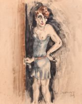 Marcel Prunier (1894-1980) French. "Fille de Joie", Watercolour, Signed and dated '30, and inscribed