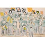 After Raoul Dufy (1877-1953) French. "The Band", School's print by WS Cowell, 19" x 29" (48.2 x 73.