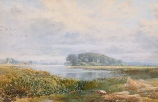 Myles Birket Foster (1825-1899) British. A River Landscape, Watercolour, Signed with monogram, 6"