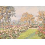 Beatrice Emma Parsons (1869-1955) British. Queen Mary's Rose Garden in Regents Park, Watercolour,