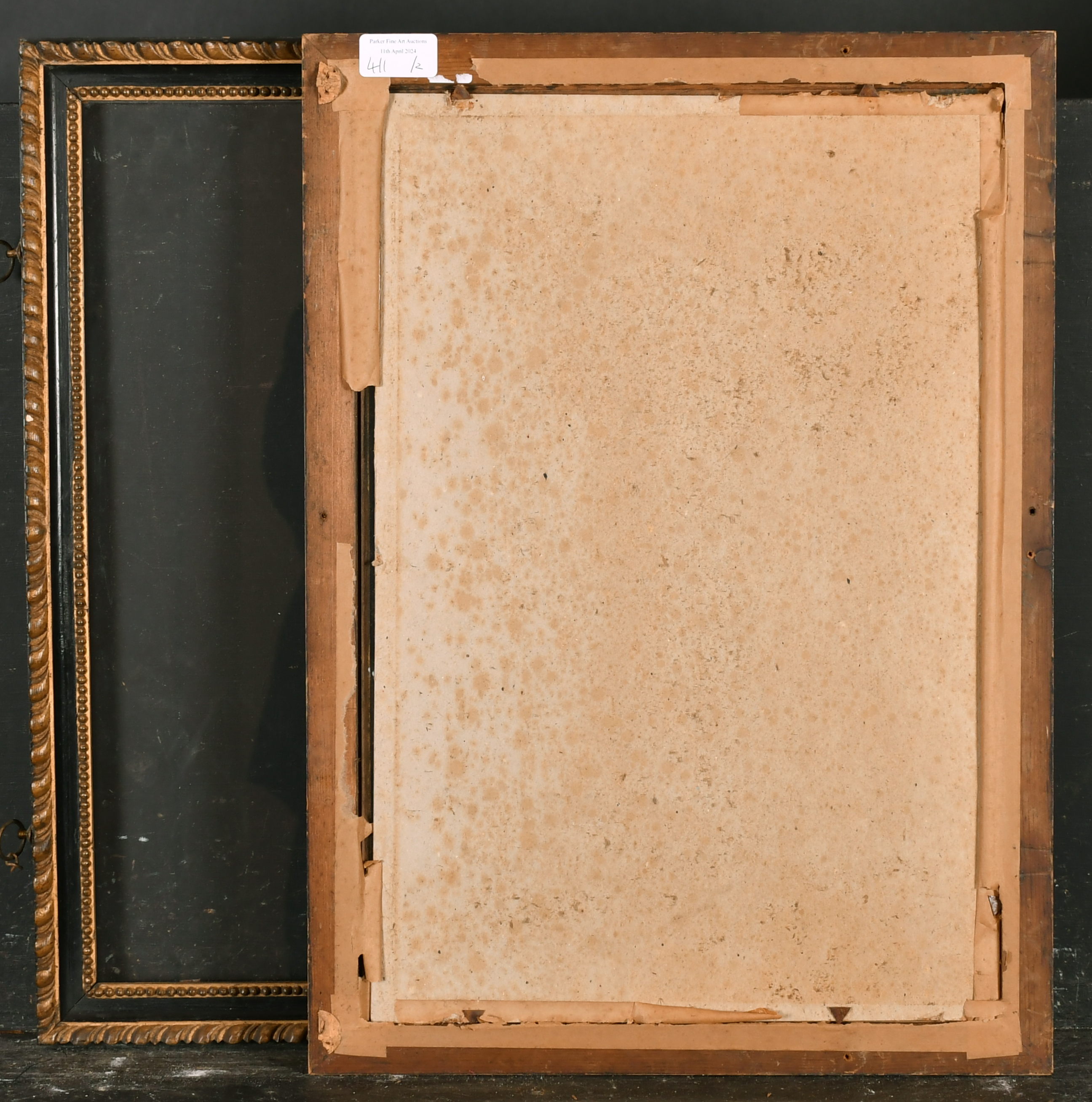 Early 19th Century English School. A Pair of Carved Wood Frames, with a black inner and outer - Image 3 of 3