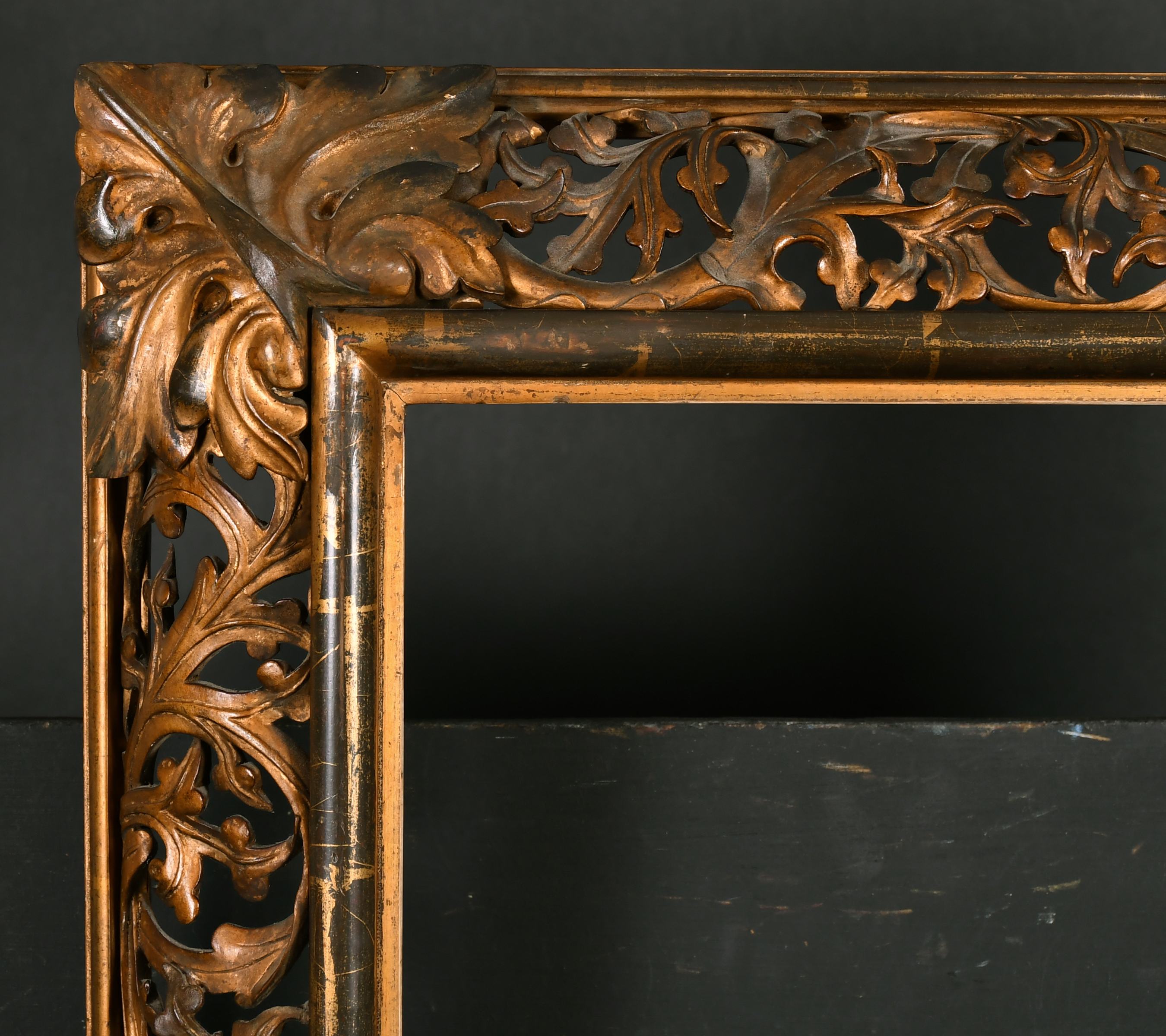 19th Century English School. A Carved Wood Frame with pierced sides, rebate 20" x 17.5" (50.8 x 44.