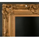 19th Century European School. A Painted Composition Frame, with swept centres and corners, rebate