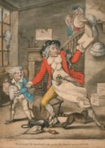 After Robert Dighton (1752-1814) British. "Tragedy Burlesqued, or, The Barber Turned Actor",