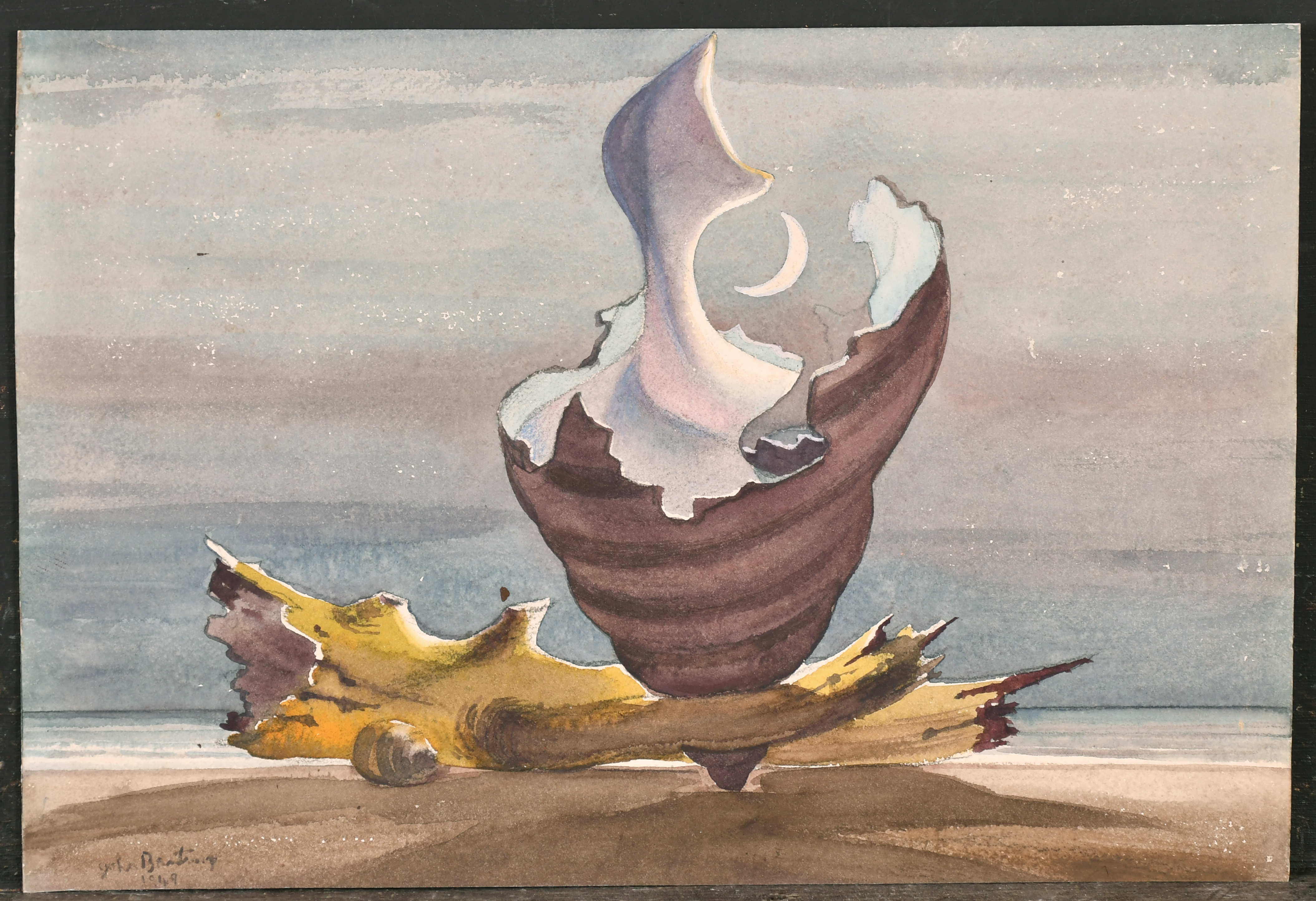 John Banting (1902-1971) British. "Sea Shell", Watercolour, Signed and dated 1949, and inscribed - Image 2 of 5