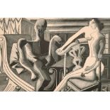 Blair Hughes-Stanton (1902-1981) British. "Two Figures", Woodcut, Signed, inscribed, dated '38 and