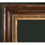 19th Century English School. A Darkwood Frame, with a gilt slip and inset mirror glass, rebate 26" x