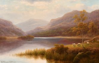 William Mellor (1851-1931) British. "Llyn Dinorwic, North Wales", Oil on canvas, Signed, and