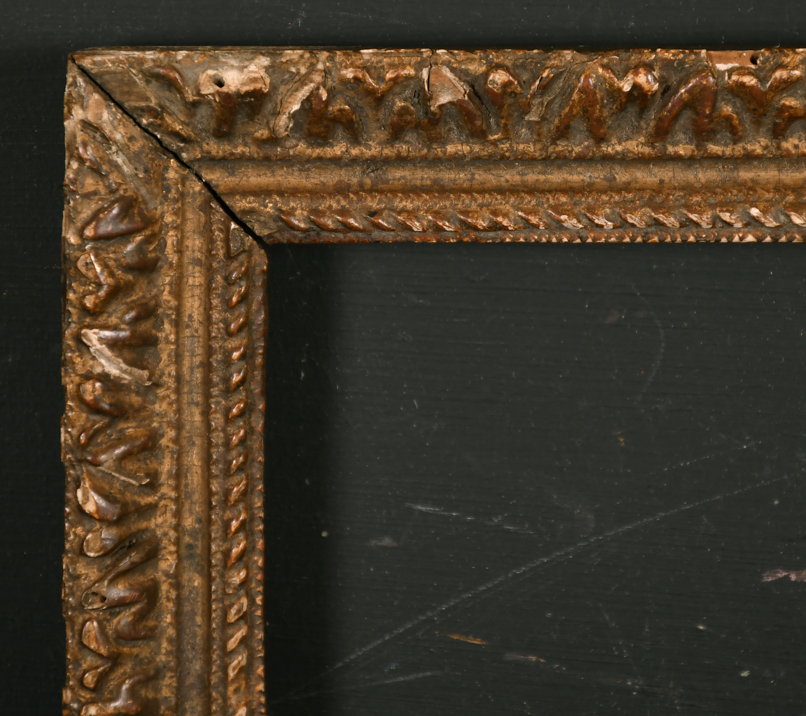 17th Century French School. A Louis XIII Carved Giltwood Frame, rebate 7.25" x 5.75" (18.4 x 14.6cm)