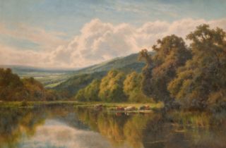 Henry Deacon Hillier Parker (1858-1930) British. "Nature's Mirror", Oil on canvas, Signed, and