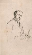 Marcellin-Gilbert Desboutin (1823-1902) French. Portrait of Mr Bowles, Etching, unframed 9.5" x 5.
