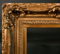 19th Century American School. A Fine Gilt Composition Frame, with swept centres and corners,