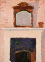 Lionel Bulmer (1919-1992) British. "Fireplace", Oil on board, 8.75" x 6.5" (22.2 x 16.5cm)