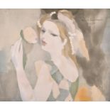 Marie Laurencin (1883-1956) French. "Girl with a Rose", Lithograph, Signed and numbered 211/250, 18"