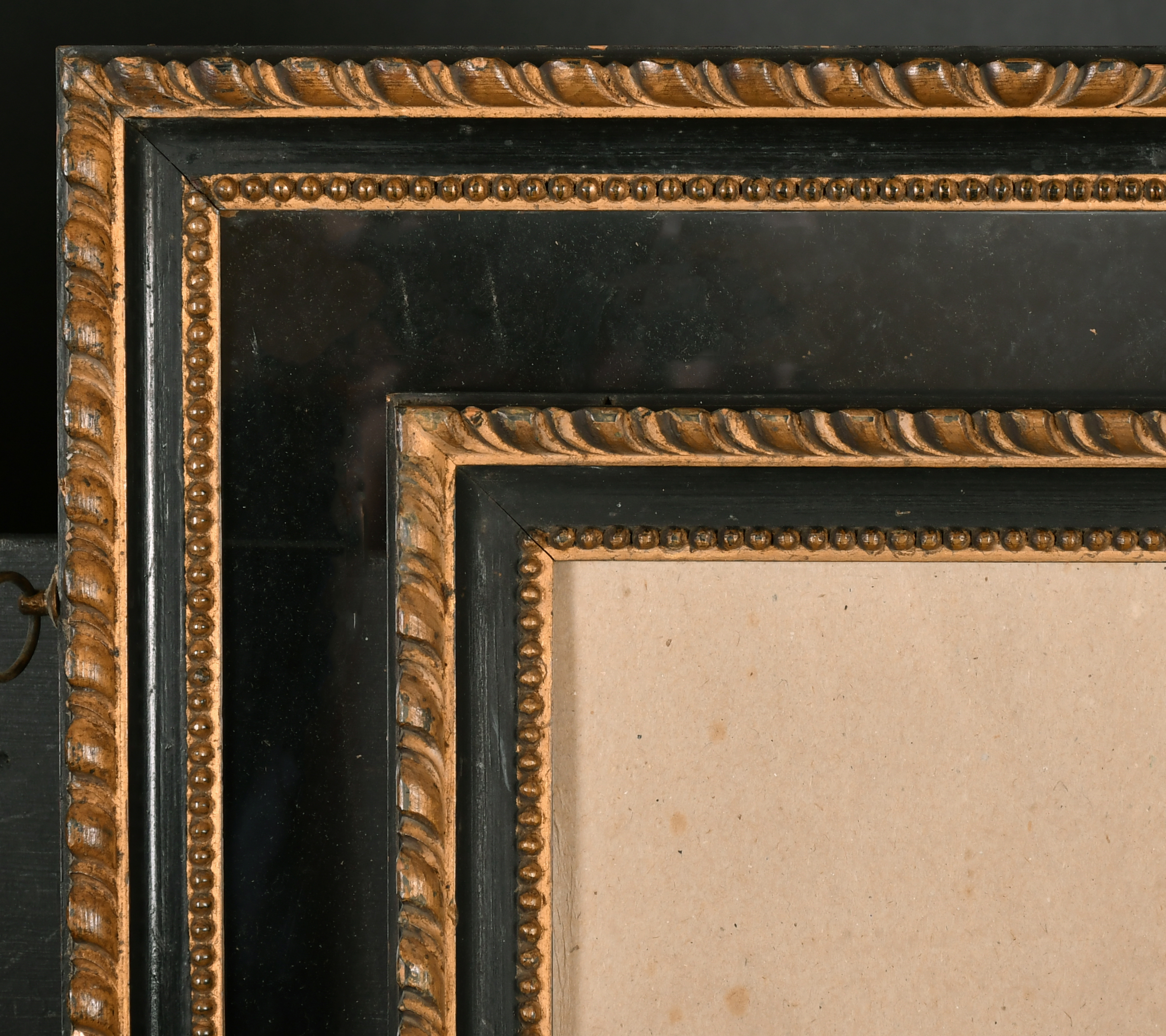 Early 19th Century English School. A Pair of Carved Wood Frames, with a black inner and outer