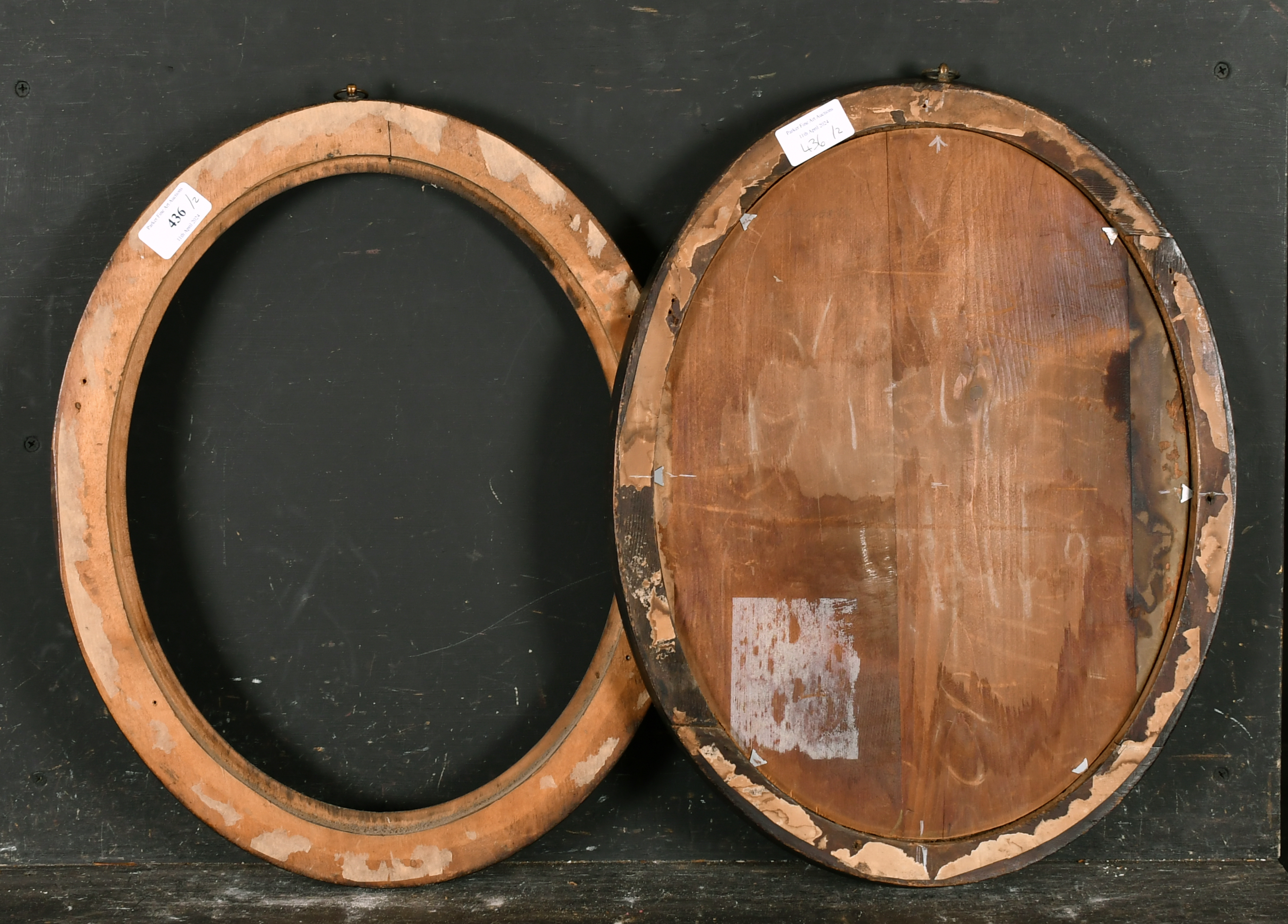 18th Century English School. A Hogarth Style Oval Frame, rebate 14" x 11" (35.5 x 27.8cm) and - Image 3 of 3