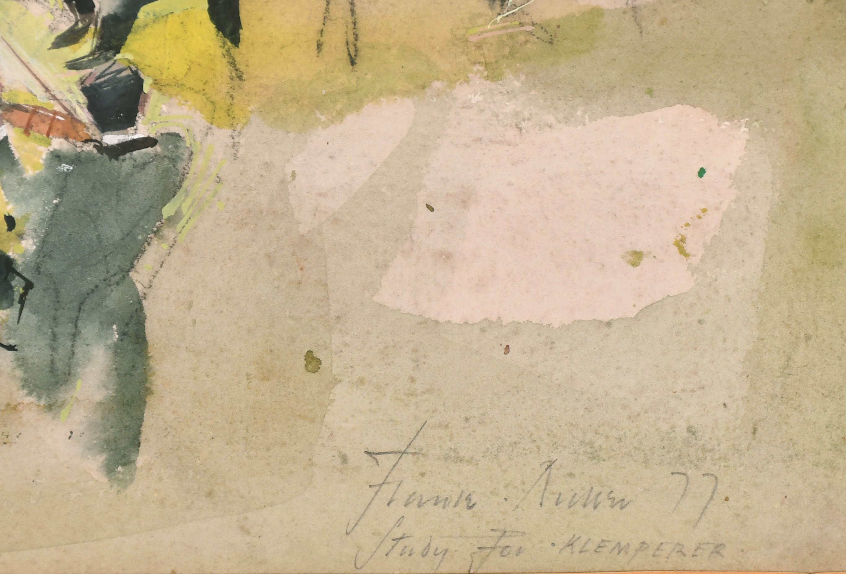 Frank Austen (20th Century) European. "Study for Klemperer", Watercolour, Signed, inscribed and - Image 3 of 5