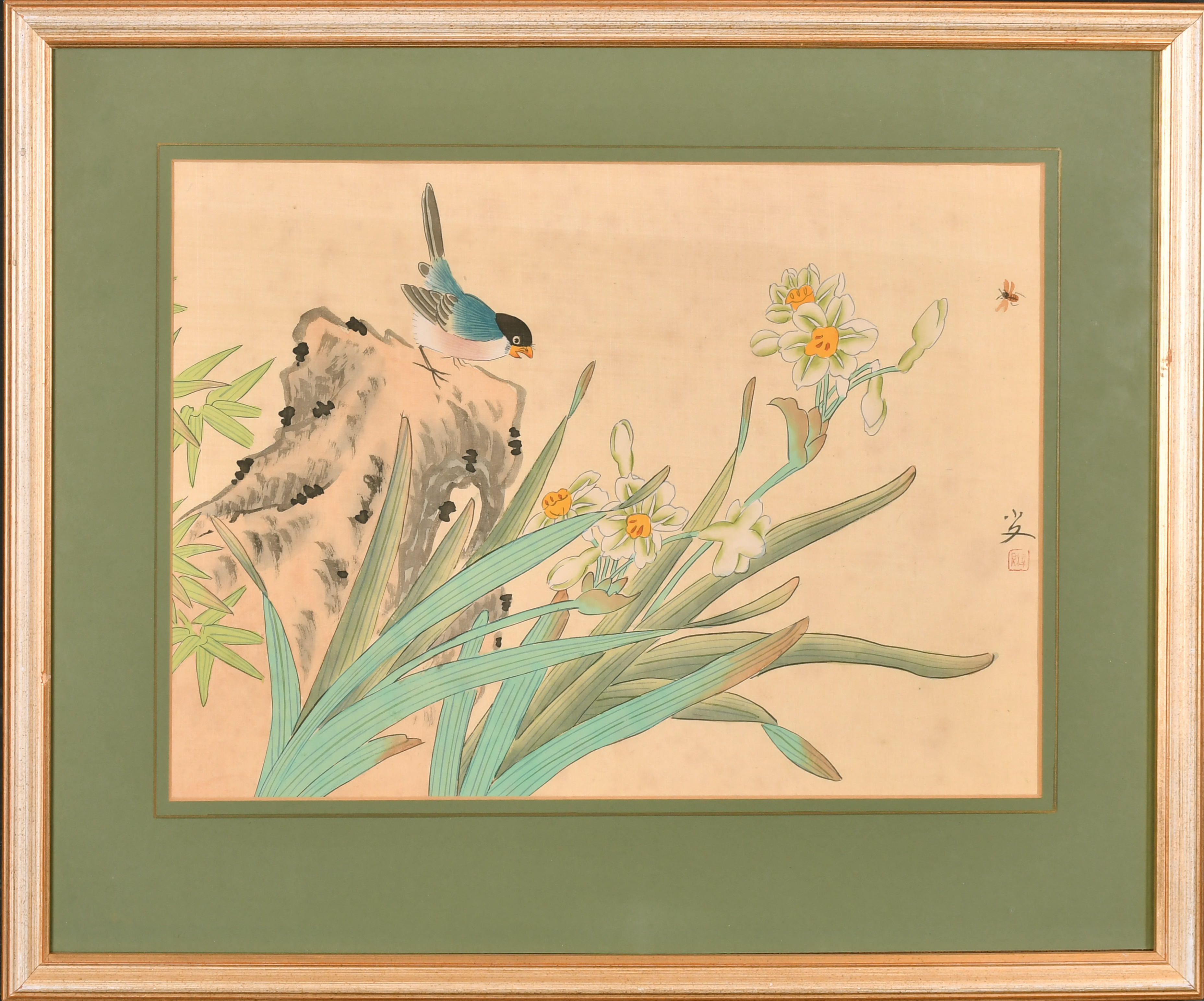 20th Century Chinese School. A Set of Four Studies of Birds and Blossom, Watercolour, Signed with - Image 3 of 7