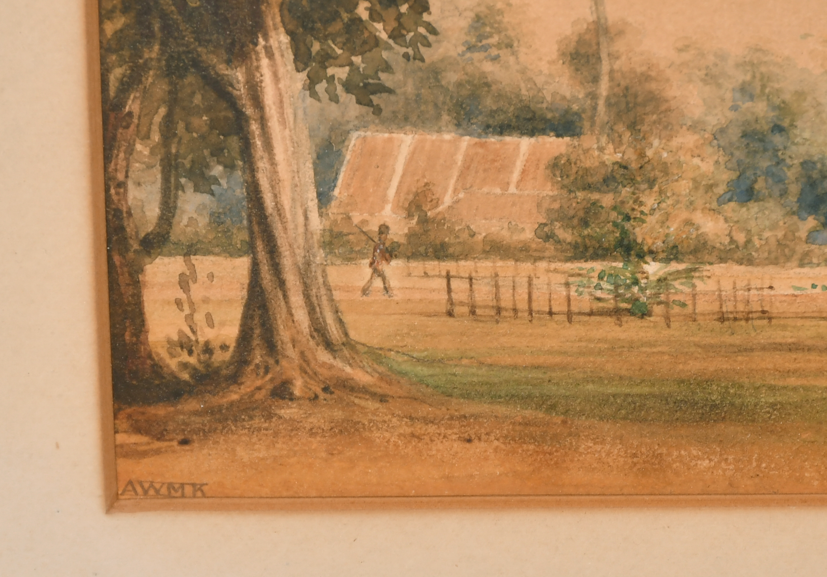 A W M K (19th Century) British. A Topographical Landscape with a Distant House, Watercolour, - Image 5 of 7