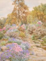 Beatrice Emma Parsons (1869-1955) British. "Rock Garden-Belle Isle", Watercolour, Signed and