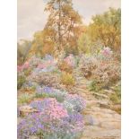 Beatrice Emma Parsons (1869-1955) British. "Rock Garden-Belle Isle", Watercolour, Signed and